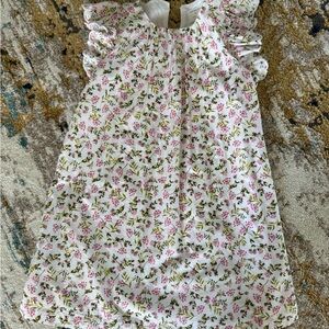 Crewcuts White Baby Dress with Pink Floral Print